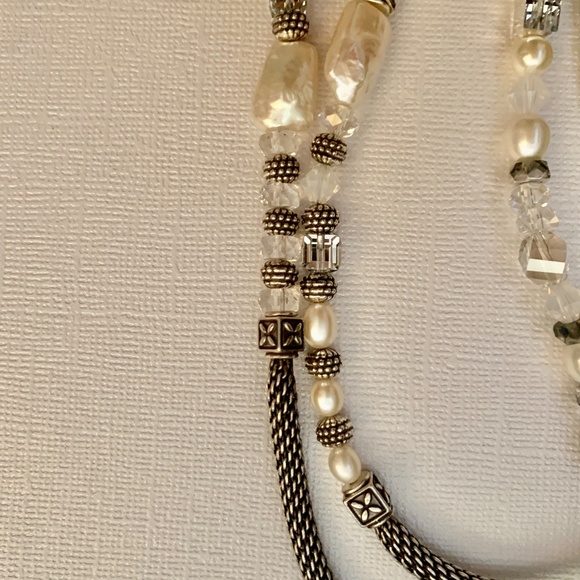 Brighton Pearl and Crystal Long Strand Necklace NWOT - Picture 1 of 5